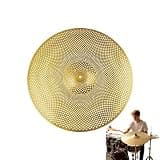 15.7 Inch Low Volume Cymbals, Replacement Alloy Cymbal, Musical Instrument Accessory, Drummer Practice Drum Cymbal, Low Volume Practice Cymbal for Beginners (Gold)