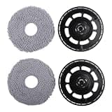 Emiif Mop Bracket and Pads Kit for Qrevo S, Edge, Curv, QV 35S Robot Vacuum, Plastic Frame with Microfiber Cloths Replacement Parts, 2 Brackets and 2 Pads