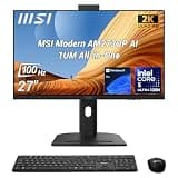 msi Modern AM273Q Business All-in-One Desktop, Intel Core 5 125H, 27" IPS QHD 2560 * 1440, 16GB DDR5, 1TB SSD, Wi-Fi 6, IR Camera, HDMI, DP, AI PC, Wireless KB & Mouse, Windows 11 Pro, Black