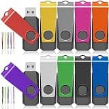 USB Flash Drives 10 Pack 1GB Flash Drive - AGECASH A USB 2.0 Thumb Drive Jump Zip Drive Flashdrive, USB Memory Stick Pendrive for Data Storage & Transfer with 10PCS Lanyard (Multi-Colored)