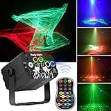Enjoyedled DJ Disco Stage Party Lights - Northern Laser Light Effect RGB Led Sound Activated Strobe Lighting with Remote Control for Indoor Birthday Karaoke Club KTV, Black