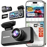 REDTIGER F17 Elite 4K Dash Cam 3 Channel, STARVIS 2 IMX678 & IMX675, 128GB Card, Full Night Color, 4K+2.5K+1080P Front and Rear Inside, Voice Control, 5GHz WiFi-30MB/s Download, GPS, HDR, Parking Mode