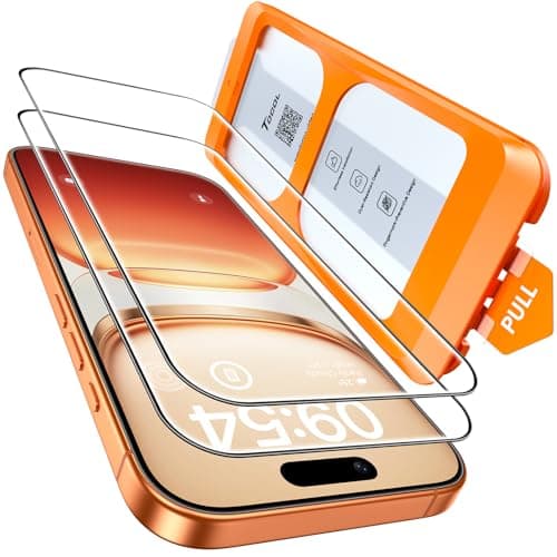 TOCOL for iPhone 17 Pro Screen Protector/iPhone 16 Pro Sceen Protector 6.3 Inch 9H Hardness Military Grade Shatterproof HD Tempered Glass for Full Coverage Protection 2 Pack