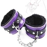 Black & Purple Sex Hand Cuff Bracelets for Women, Fluffy Adult Handcuffs, Bed Restraints and Sexy Straps Bondage Kit for Couple, Leather Fuzzy Handcuffs Set for Bedroom Spice Up Your Love Life Sweater