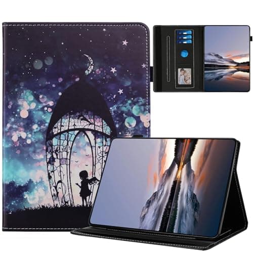TEDTIKJT Case for Samsung Galaxy Tab A 10.1 2019 Case SM-T510 T515 PU Leather Painted Pattern Flip with Card Slot Stand Protective for Cover Samsung Galaxy Tab A 10.1 2019,Angel