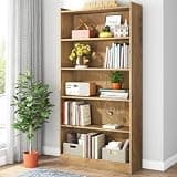 Tribesigns 72-inch Tall Bookcase, Farmhouse 6-Tier Brown Library Bookshelf with Storage Shelves, Large Open Bookcases Wood Display Shelving Unit for Bedroom Living Room Office