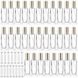 Lnrueg 30 Pcs 10ml Perfume Bottles Bulk - Refillable Clear Thick Glass Cologne Spray Perfume Bottles for Fragrance Decanting, Compact Travel Fine Mist Atomizer Set for Essential Oils, Air Fresheners