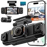 N5 PRO 4K 4 Channel Dash Cam, 360° All-Around View, 1080P Rear and Inside, 5G WiFi 6 - Up to 10MB/s, Built-in GPS, 8 IR Night Vision, G-Sensor, 24H Parking Mode, Free 128GB SD Card Included