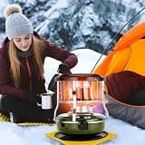Kerosene Heater 9000 BTU Portable Indoor Stove for Emergency Heating Cooking Camping Hunting Non-Electric Radiant Warmth with 4.5L Tank Army Green