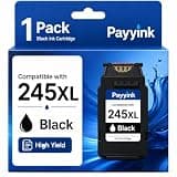 Payyink Replacement for 245XL Black Ink Cartridge for Canon PG-245 PG-245XL 245 245XL to use with PIXMA MX492 MX490 MG2920 MG2420 MG2520 TS3320 TS3322 Printer 1 Pack 1 Black