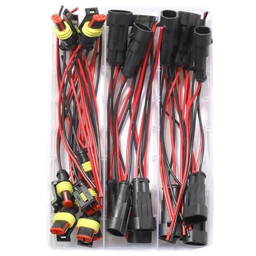 Nawwgy 40pcs Waterproof 2Pin Wire Harness Connectors Quick Electrical Cable Terminals Easy to Use Electrical Connectors for Car Connector Waterproof Automotive Quick Wiring Terminal