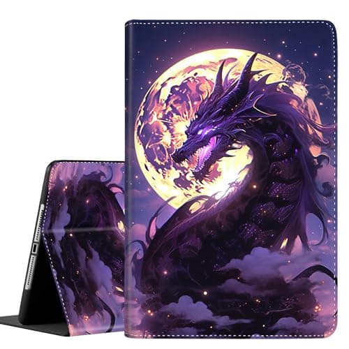 Case for 9.7 Inch 2017 2018/Ipad air/Ipad Air 2， Auto Sleep/Wake Multi-Angle Viewing Slim Folio Stand Cover Case for Ipad 6th/5th Generation, Purple Dragon