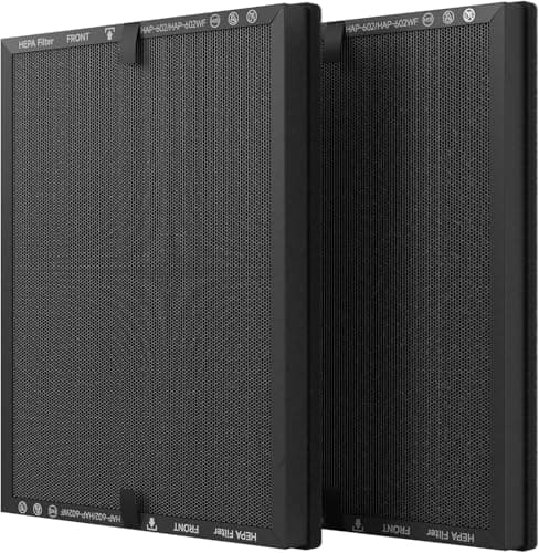 2 Pack HAP602 Replacement Filter for HAP602/HAP602WF ecoself air purifier filter, 3-Stage Filtration H13 True HEPA Filter, Efficient Particle Capture, 2-Pack