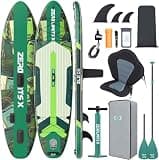 ZLX Inflatable Stand Up Paddle Board, 10'6" SUP Non-Slip Stable Deck Pad, Unique Center Fin, Premium Accessories, Paddleboard for Adults, Beginners, All Skill Levels
