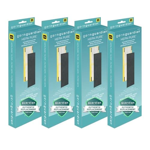 GermGuardian Filter B True HEPA Pure Genuine Air Purifier Filter, Removes 99.97% of Pollutants, Wildfire Smoke, Odors, for AC4825, AC4300, AC4900, AC4880, 4-Pack, Fresh Air for 2 Years, FLT48254PK