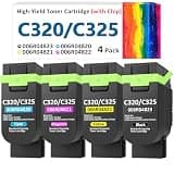 C320 C325 Toner Cartridge (with Chip) for Xerox Printer,006R04823 006R04820 006R04821 006R04822 Replacement C325 C320 Ink Cartridge,Compatible with Xerox C320 C325 Color Multifunction Printer (4 Pack)