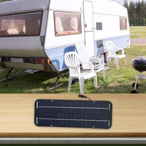KoiLykke 12V 30W Portable Monocrystalline Solar Panel with USB Port, Waterproof Battery for Charger Maintainer Car Boat for RV Camper Trailer Yacht, 14x5 Inch