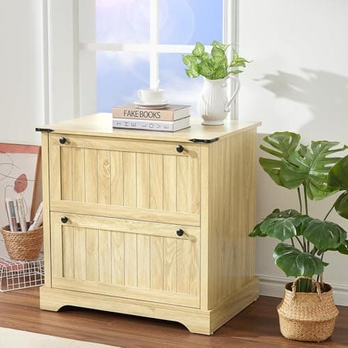 Garvee Farmhouse Lateral File Cabinet with 2 Large Drawers, 30" File Cabinets with Hanging File Folders for Letter/Legal/a4 Size Files, Wood File Storage Cabinets Printer Stand for Home Office