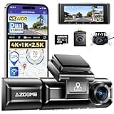 AZDOME M550 Max 4K 3 Channel Dash Cam, Dual STARVIS Sensors, 4K+2.5K+1080P Front and Rear Inside Triple Car Camera, Built-in WiFi GPS, 64GB Card Included, IR Night Vision, Ride Share Accessories