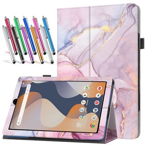 elitegadget Case for onn 8.1" Core Tablet (2026 Model) - Slim Lightweight Folio PU Leather Folding Stand Cover Case and 1 Random Color Stylus (Pink Marble)