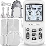 3-in-1 TENS Unit Muscle Stimulator, EMS Massage Machine with 40 Intensities for Gradual Shoulder, Sciatica, Back Pain Relief, Muscle Recovery, 28 Modes Portable Dual Channel with 8 Electrodes Pads