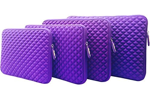 AZ-Cover 10.1-Inch Case Simplicity & Stylish Diamond Foam Shock-Resistant Neoprene Sleeve (Purple) for NuVision TM101A530L 10.1" Android 5.5 Tablet