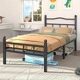 SHINEERA 14 Inch Twin Bed Frame with Headboard and Footboard - Metal Bed Frame No Box Spring Needed, Solid and Stable, Noise Free, Easy Assembly