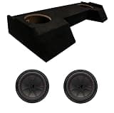 American Sound Connection Compatible with 2019-2025 Dodge Ram Crew Cab 48CWRT104 Dual 10" Subwoofer 800W Loaded Sealed Sub Box Enclosure Bundle