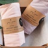 Joey + Joan Bassinet Fitted Sheets for Nestig Mini Crib, Graco Travel Lite Crib & Bassinets, Guava Bassinet 20x30 Inch – 100% Jersey Cotton Fitted Sheets – Pale Pink + Lilac – 2 Pack