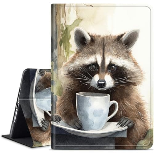 Dikoer for Amazon Kindle Fire HD 10 & 10 Plus Tablet Case(11th/13th Generation, 2021/2023), Lightweight Adjustable Stand Back Shell Protection Smart Cover for Fire HD 10 2021 10.1 Inch, Raccoon