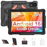 EHFiDC Tablet 10 Inch Android 16 Tablets, 32GB RAM 128GB ROM 2TB Expand, 2.2GHz Octa-Core, 6000mAh, 5G WiFi, HD IPS Display, Widevine L1, Drop-Proof EVA Case