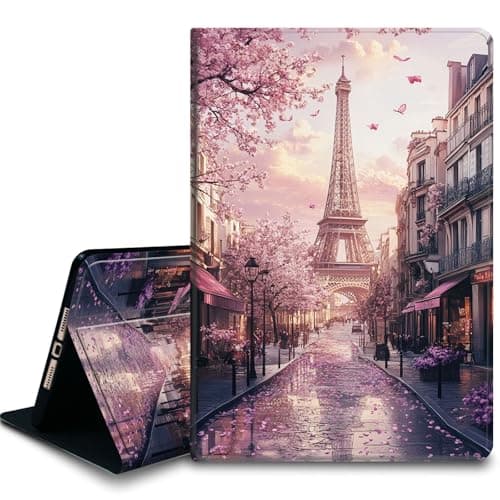 Bxgolkgd Tablet Case for Samsung Galaxy Tab S10 Plus 2024/S9 Plus/S9 FE Plus 5G 2023 12.4 Inch,Shockproof Stand Cover with Heat Dissipation,Auto Wake/Sleep Function,Paris Eiffel Tower Sakura