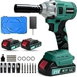 SKOVENSY Cordless Impact Wrench, 1/2 Impact Gun, 2 Batteries, Pistola de Impacto, with 5 Sockets, Electric Impact Driver for Car Tires and Home DYL