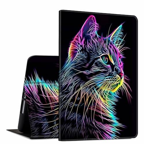 GFRGTFHYT for iPad Air 11 Inch Case M2 (2024) /Air 6th/5th/4th Gen (2024/2022/2020) PU Leather Slim Lightweight Multi-Angle Stand Smart Shell Cover with Auto Wake/Sleep, Watercolour Cat