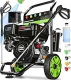 Gas Powered Pressure Washer 4200 PSI Gas Power Washer 4.0 GPM 212CC Commercial High Pressure Washer, with Spray Gun and Extension Wand, 5 Quick Connect Nozzles, Copper Pump (Dark Black)
