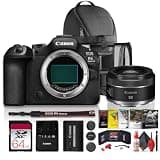 Canon EOS R6 Mark III Mirrorless Camera with Stop Motion Animation Firmware + Canon RF 50mm f/1.8 STM Lens for Lifestyle Photos & Artistic Images|7K Video, 32MP Sensor|64GB Card + Photo Software +More