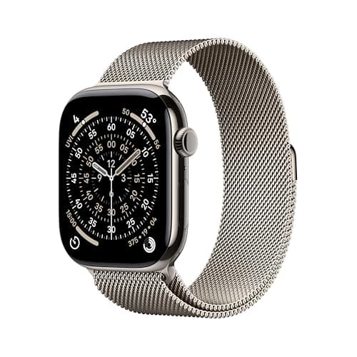 Apple Watch Series 11 [GPS + Cellular 46mm] Smartwatch with Natural Titanium Case with Natural Milanese Loop - M/L. Sleep Score, Fitness Tracker, Health Monitoring, Always-On Display, Water Resistant