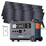 OSCAL PowerMax 6000 Solar Generator with 3×400W Solar Panel, 120V/240V Split Phase Voltage 6000W AC Outlets (9000W Peak), 2200W AC Charging/2400W Solar Charging, Emergency for Home, Battery Backup