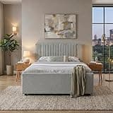 DaylayLumen Full Size Day Bed with Trundle and 2 Drawers, Upholstered Chenille Trundle Bed Full Size, Tufted Wood Daybed for Guest Room, Grey
