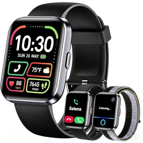 WMK Smart Watches for Women, 1.83" Smart Watch for Android Phones & iPhone, Black
