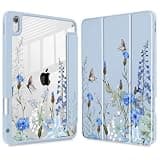 May Chen for iPad (A16) 11th Generation Case 11 Inch 2025, iPad 10th Gen Case 2022 10.9 inch, Built-in Pencil Holder with Shockproof Cover Clear Back Shell Auto Wake/Sleep, Flowers Butterfly