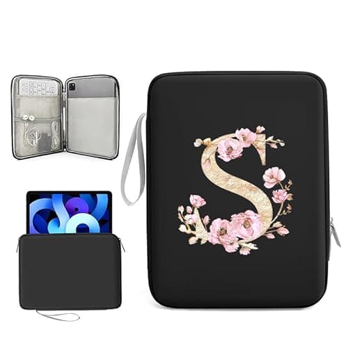 Initail 9-11 Inch Tablet Sleeve Bag for Men & Women,Portable Ipad Carrying Case, Ipad Bag for Daily Work Travel Ipad Accessories for Gift (BK-S)