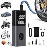Tire Inflator Portable Air Compressor, CKWUE 180PSI Cordless Air Compressor, 6X Faster Air Pump with Digital Pressure Gauge, ire Air Pump with Dual Mode Inflation （Brown）