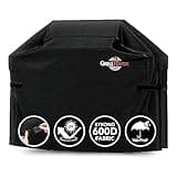 GrillTough Heavy Duty BBQ Grill Cover for Outdoor Grill, 58 Inch – Waterproof, Weather Resistant, UV & Fade Resistant with Adjustable Straps – Gas Grill Cover for Weber, Genesis, Charbroil, etc. Black
