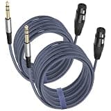 HUALEU 2 Pack 16FT 1/4 TRS Male to 3Pin XLR Female Microphone Cable,6.35mm TRS to XLR Female Braid Quarter inch Balanced Cable for Mixer Microphone Active Speakers