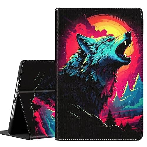 Case for Galaxy Tab S6 Lite 10.4 2022/2020, Smart Stand Back Cover Auto Wake/Sleep for Samsung Tab S6 Lite 10.4 inch Tablet [SM-P610/P613/P615/P619]，Howling Wolf