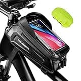 ROCKBROS Bike Phone Bag, [Oversized] EVA Waterproof Bike Top Tube Front Frame Bag Phone Holder Bicycle 1.7L Large Capacity Pouch Fits Cell Phones With Case Up to 7.2 Inches Bike Accessories