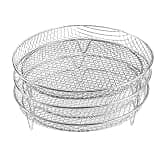 Stainless Steel Air Fryer Rack 3-layers Stackable Grill Round Steam Oven Steamer Cooker Kitchen Cooking Tools