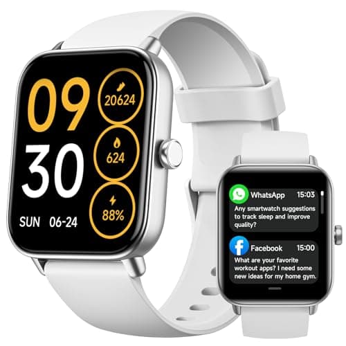 Smart Watch for Women Men,1.85 inch AMOLED Touchscreen for Android & iPhone Alexa Built-in Bluetooth Calls,Fitness Watch 110+ Sport Modes Heart Rate/Sp02/Sleep/Calories Monitor IP68 Waterproof