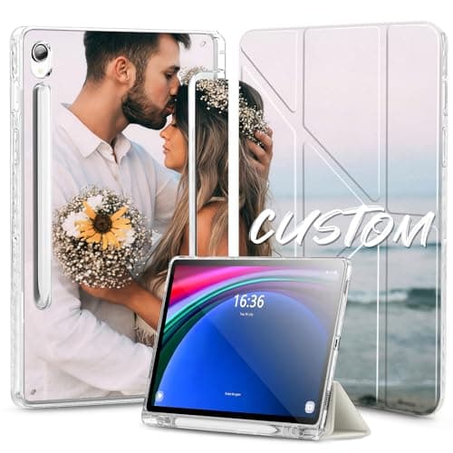 Custom Pictures Personalized Case for Samsung Galaxy Tab S11 11 inch(2025), Built-in Pencil Holder, Customized Photo Galaxy Tablet Case with Shockproof Protective Cover Clear PC Back Shell